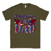 Army Green American dad with cowboy Classic Tee - texasbilliewilder