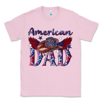 Bubblegum Pink American dad with cowboy Classic Tee - texasbilliewilder