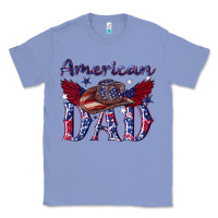 Colony Blue American dad with cowboy Classic Tee - texasbilliewilder