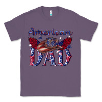 Lavender American dad with cowboy Classic Tee - texasbilliewilder