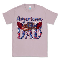 Lilac American dad with cowboy Classic Tee - texasbilliewilder
