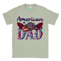 Matcha American dad with cowboy Classic Tee - texasbilliewilder