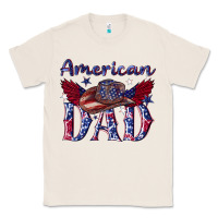 Natural American dad with cowboy Classic Tee - texasbilliewilder