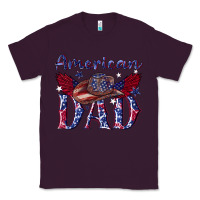 Plum American dad with cowboy Classic Tee - texasbilliewilder