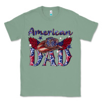 Sage American dad with cowboy Classic Tee - texasbilliewilder