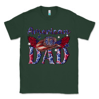 Sports Green American dad with cowboy Classic Tee - texasbilliewilder