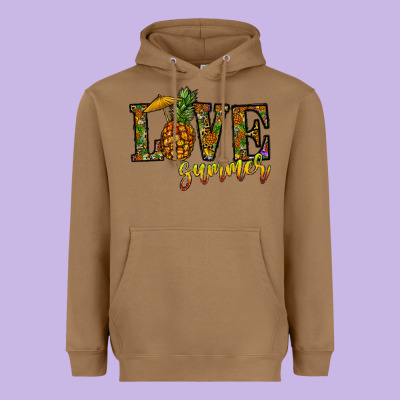Love Summer Pinapple Heavyweight Hoodie Designed By Cowhidedigitalart