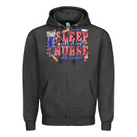 Charcoal Heather sleep all day nurse all night Zipper Hoodie - texasbilliewilder