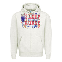 Oatmeal Heather sleep all day nurse all night Zipper Hoodie - texasbilliewilder