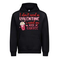 Black i don t need a valentine i need an iced coffee Urban Hoodie - MaliasSmallBusiness