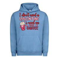 Pigment Pebble Blue i don t need a valentine i need an iced coffee Urban Hoodie - MaliasSmallBusiness