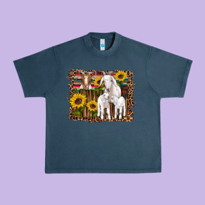 Gats Baby Gots Sunflowers Wooden Serape Leopard Urban Heavy Tee Designed By Artiststas