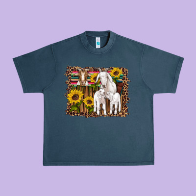 Gats Baby Gots Sunflowers Wooden Serape Leopard Urban Heavy Tee Designed By Artiststas