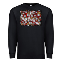 Black christmas snow crystals background Premium Sweatshirt - BundleAndBundleShop