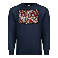 Navy christmas snow crystals background Premium Sweatshirt - BundleAndBundleShop