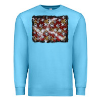 Ocean Blue christmas snow crystals background Premium Sweatshirt - BundleAndBundleShop
