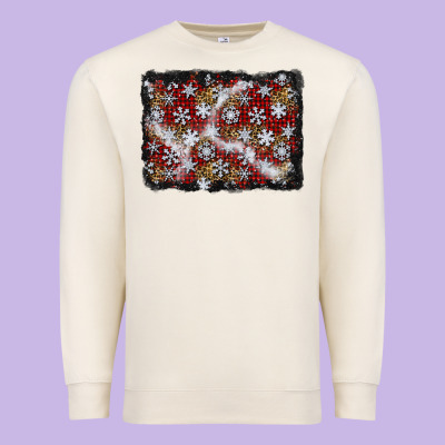 Christmas Snow Crystals Background Premium Sweatshirt Designed By Bundleandbundleshop