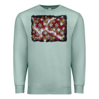 Seafoam christmas snow crystals background Premium Sweatshirt - BundleAndBundleShop