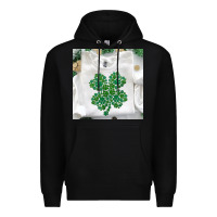 Black shamrock patterned clothing Premium Hoodie - MaliasSmallBusiness