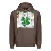 Coffee shamrock patterned clothing Premium Hoodie - MaliasSmallBusiness