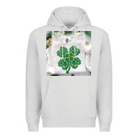 Dove Grey shamrock patterned clothing Premium Hoodie - MaliasSmallBusiness