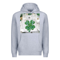 Heather Grey shamrock patterned clothing Premium Hoodie - MaliasSmallBusiness
