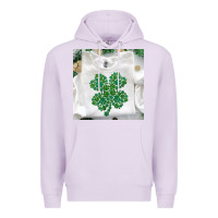 Lilac shamrock patterned clothing Premium Hoodie - MaliasSmallBusiness
