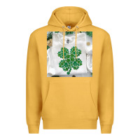 Mustard shamrock patterned clothing Premium Hoodie - MaliasSmallBusiness