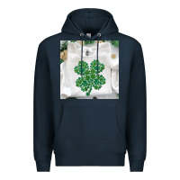 Navy shamrock patterned clothing Premium Hoodie - MaliasSmallBusiness
