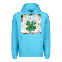 Ocean Blue shamrock patterned clothing Premium Hoodie - MaliasSmallBusiness