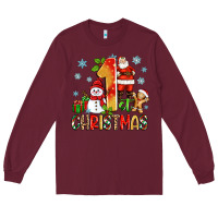 Burgundy 1st christmas santa and snowman Long Sleeve Tee - Zillion Design Studio