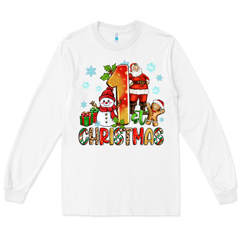 1st Christmas Santa And Snowman Long Sleeve Tee by Zillion Design Studio | Teevron