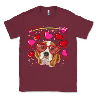 Burgundy valentine's day  beagle Classic Tee - RanaPortraitStore