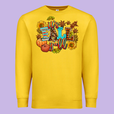 It's Fall Y'all Premium Sweatshirt Designed By Adodesignshop