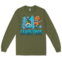 Army Green 1st christmas gingerbread boy Long Sleeve Tee - Zillion Design Studio