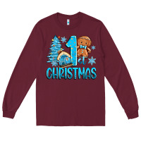 Burgundy 1st christmas gingerbread boy Long Sleeve Tee - Zillion Design Studio