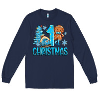 Navy 1st christmas gingerbread boy Long Sleeve Tee - Zillion Design Studio