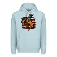 Blue Mist Bucking Bronco Premium Hoodie - Jasminsmagicworld