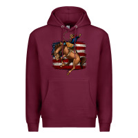 Burgundy Bucking Bronco Premium Hoodie - Jasminsmagicworld