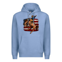 Colony Blue Bucking Bronco Premium Hoodie - Jasminsmagicworld