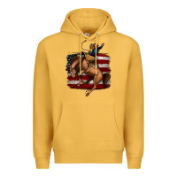 Mustard Bucking Bronco Premium Hoodie - Jasminsmagicworld