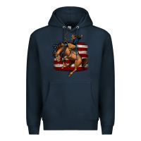 Navy Bucking Bronco Premium Hoodie - Jasminsmagicworld