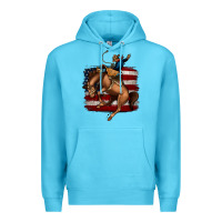 Ocean Blue Bucking Bronco Premium Hoodie - Jasminsmagicworld