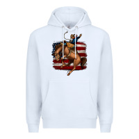 White Bucking Bronco Premium Hoodie - Jasminsmagicworld