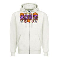 Oatmeal Heather aunt basketball Zipper Hoodie - Zillion Design Studio