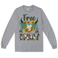 Heather Grey western boho free spirit Long Sleeve Tee - texasbilliewilder