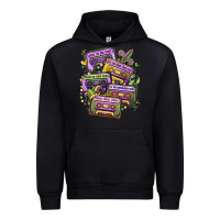Black mardi gras cassette tapes Urban Hoodie - MaliasSmallBusiness