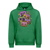 Emerald mardi gras cassette tapes Urban Hoodie - MaliasSmallBusiness