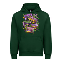Forest Green mardi gras cassette tapes Urban Hoodie - MaliasSmallBusiness
