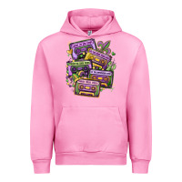 Fuchsia Pink mardi gras cassette tapes Urban Hoodie - MaliasSmallBusiness